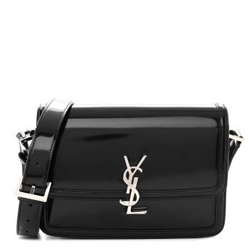 SAINT LAURENT Glazed Calfskin Monogram Medium Solferino 